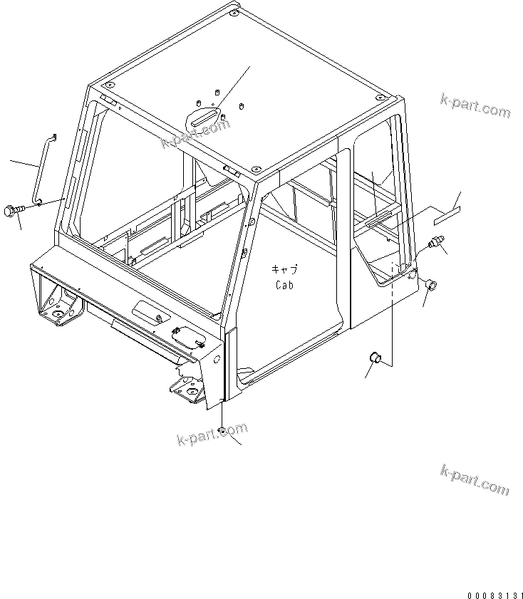 Komatsu parts book diagram for HM400-1L S/N A10001-UP: CAB (CAB STAY AND BUSHING)