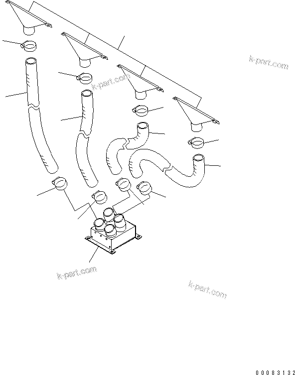 Komatsu parts book diagram for HM400-1L S/N A10001-UP: AIR CONDITIONER (CAB HEATER) (HEATER PIPING)