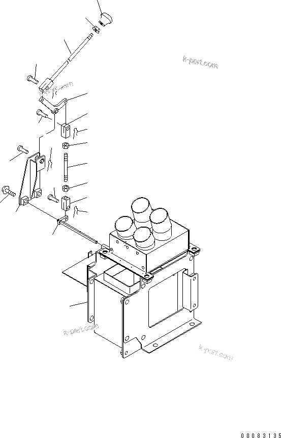 Komatsu parts book diagram for HM400-1L S/N A10001-UP: AIR CONDITIONER (CAB HEATER) (HEATER BOX LEVER)