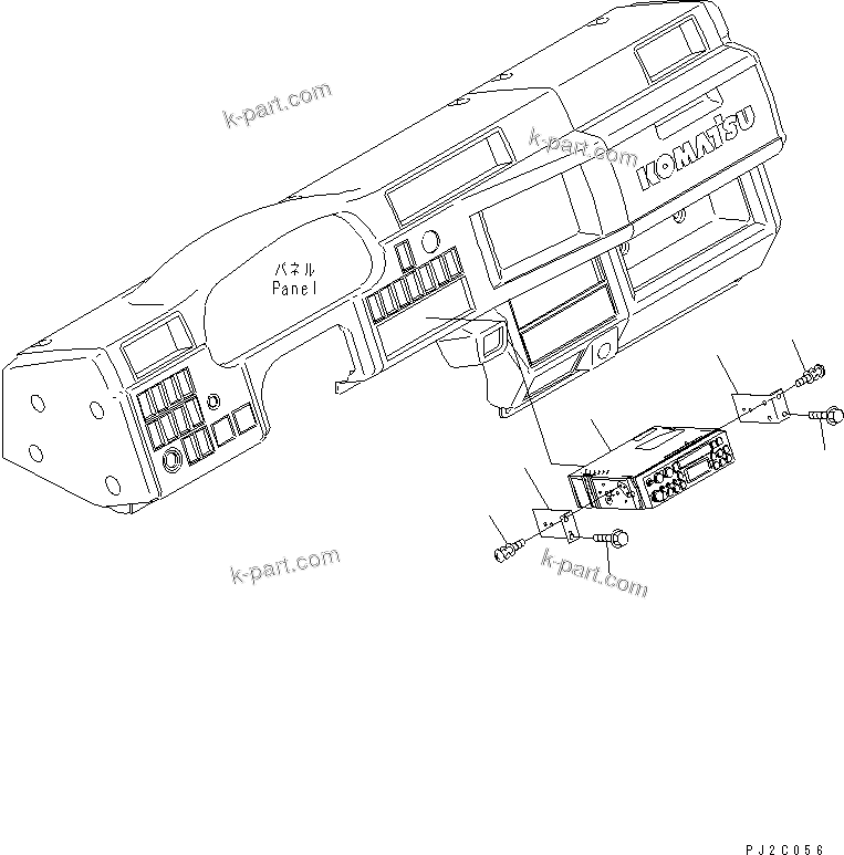 Komatsu parts book diagram for HM400-1L S/N A10001-UP: AM/FM RADIO AND CASSETTE