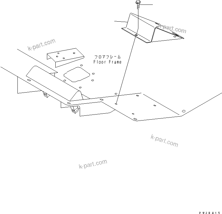 Komatsu parts book diagram for HM400-1L S/N A10001-UP: FLOOR (FOOT REST)