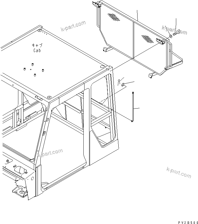 Komatsu parts book diagram for HM400-1L S/N A10001-UP: CAB GUARD