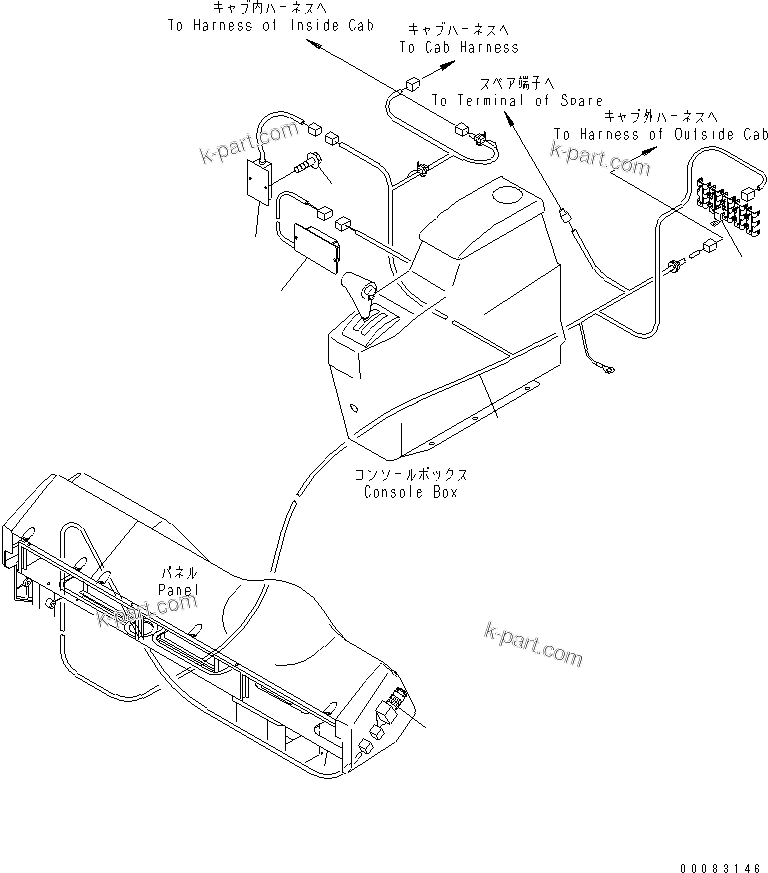 Komatsu parts book diagram for HM400-1L S/N A10001-UP: CAB (LADDER LAMP SWITCH)