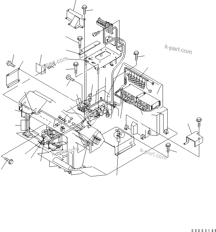 Komatsu parts book diagram for HM400-1L S/N A10001-UP: CAB ELECTRICAL (CAB HARNESS)