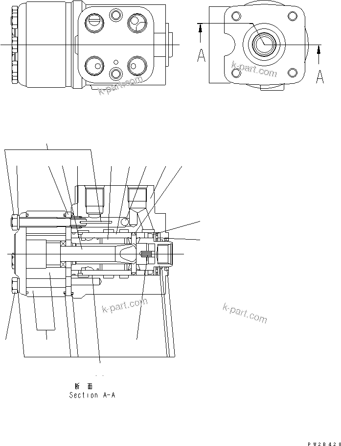Komatsu parts book diagram for HM400-1L S/N A10001-UP: STEERING COLUMN (STEERING VALVE) (INNER PARTS)