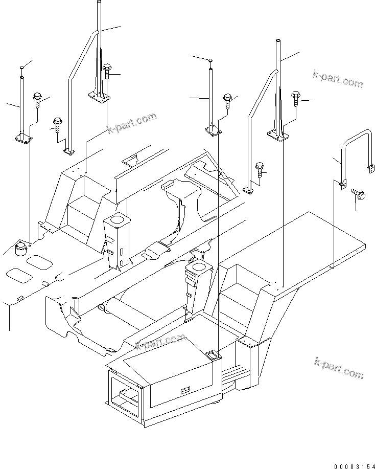 Komatsu parts book diagram for HM400-1L S/N A10001-UP: HAND RAIL