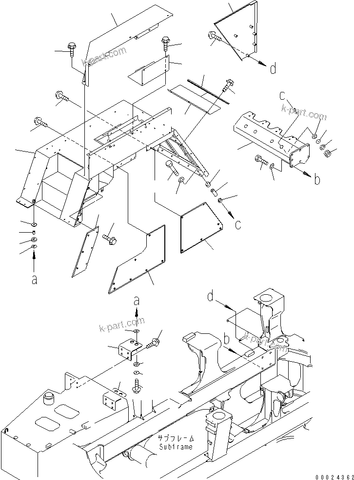Komatsu parts book diagram for HM400-1L S/N A10001-UP: FENDER (R.H. UPPER) (WITH SIDE LAMP)