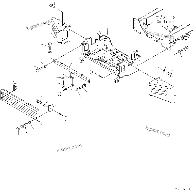 Komatsu parts book diagram for HM400-1L S/N A10001-UP: FRONT FRAME (BUMPER)