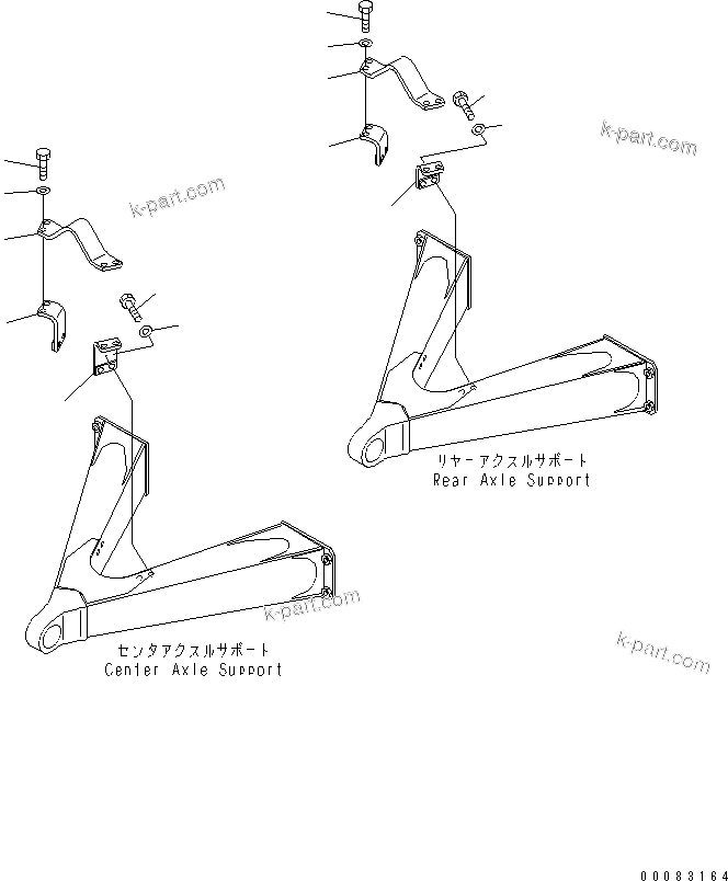 Komatsu parts book diagram for HM400-1L S/N A10001-UP: REAR DRIVE SHAFT GUARD