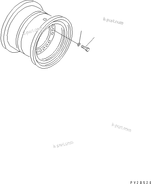 Komatsu parts book diagram for HM400-1L S/N A10001-UP: RIM (MOUNT BOLTS AND WASHERS)
