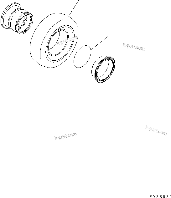 Komatsu parts book diagram for HM400-1L S/N A10001-UP: TIRE (BRIDGESTONE) (29.5-R25)