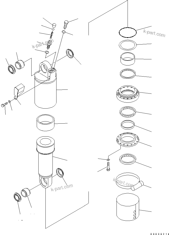 Komatsu parts book diagram for HM400-1L S/N A10001-UP: REAR SUSPENSION (CYLINDER) (INNER PARTS)