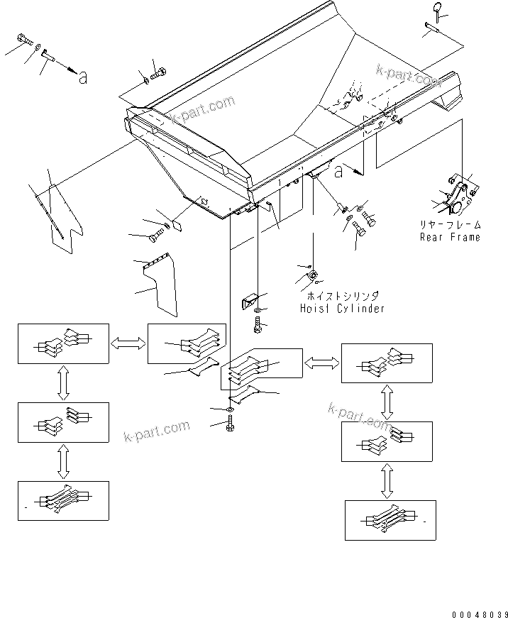 Komatsu parts book diagram for HM400-1L S/N A10001-UP: BODY (ACCESSORY AND PARTS)