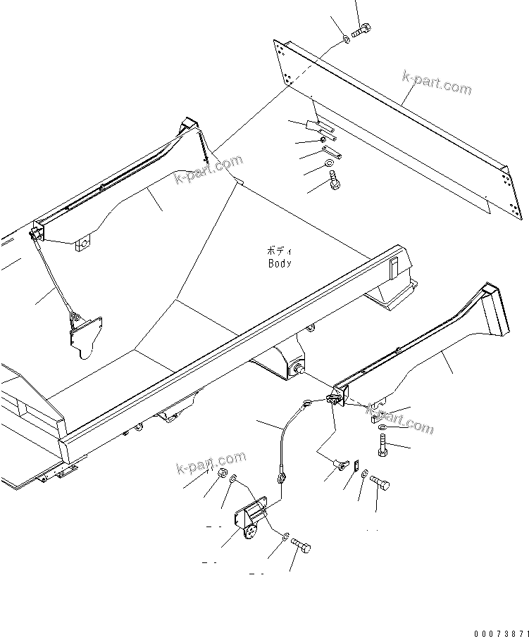 Komatsu parts book diagram for HM400-1L S/N A10001-UP: TAIL GATE