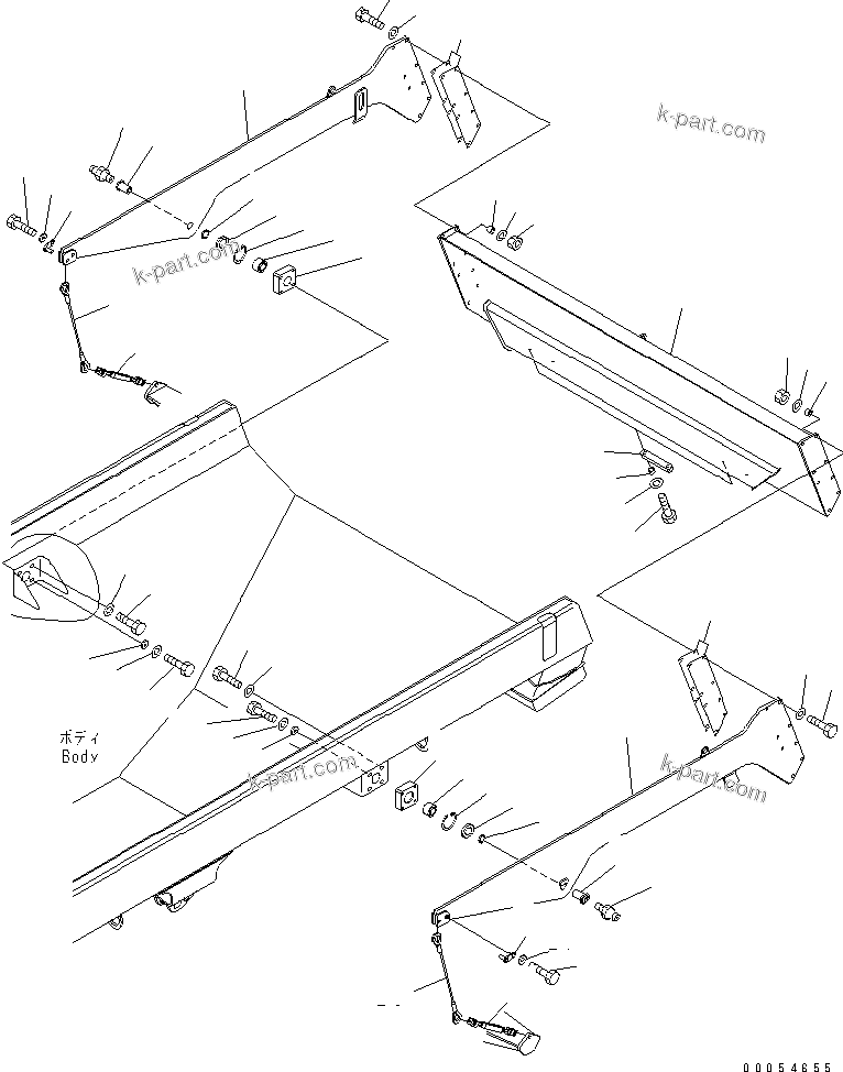 Komatsu parts book diagram for HM400-1L S/N A10001-UP: NEW TAIL GATE