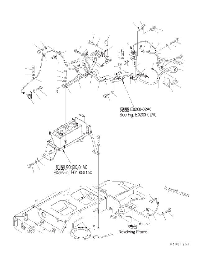 Komatsu parts book diagram for PC57-7 S/N DJB10001-up: VEHICLE WIRING (MAIN HARNESS)