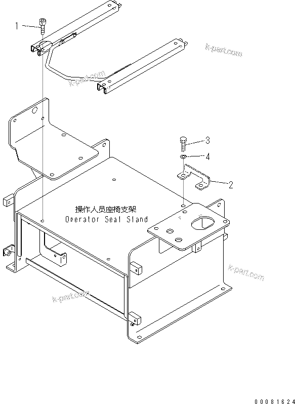 Komatsu parts book diagram for PC57-7 S/N DJB10001-up: OPERATOR'S SEAT (MOUNTING PARTS)