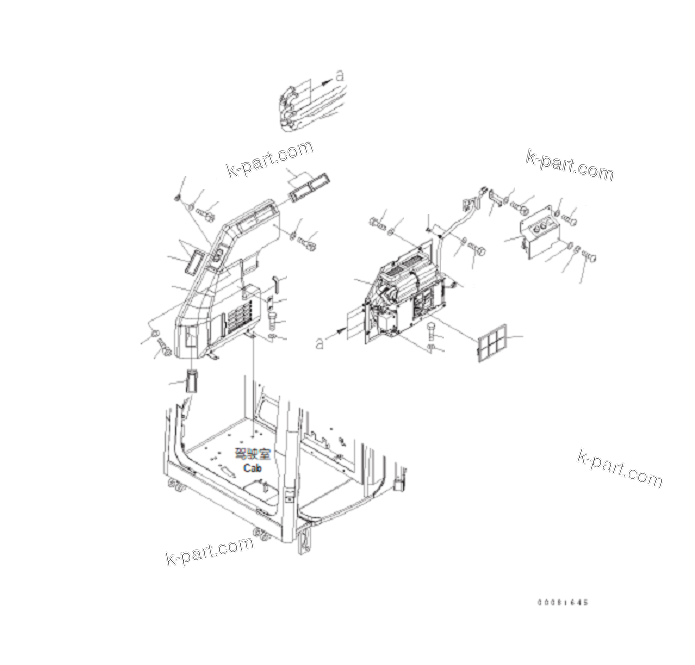 Komatsu parts book diagram for PC57-7 S/N DJB10001-up: OPERATOR'S CAB (AIR CONDITIONER)