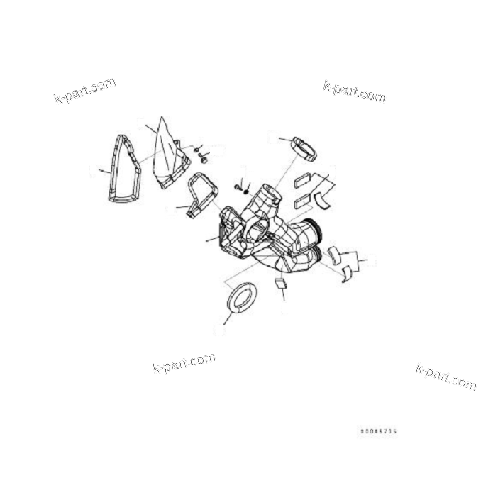 Komatsu parts book diagram for PC60-8 S/N DJA20001-up: OPERATOR'S CAB (CAB IN PARTS) (MONITOR DUCT)