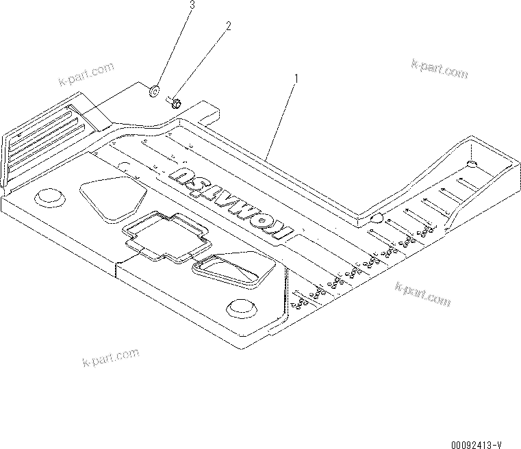Komatsu parts book diagram for PC60-8 S/N DJA20001-up: FLOOR MAT (PROVISION FOR 1-ADDITIONAL ACTUATOR PIPING)