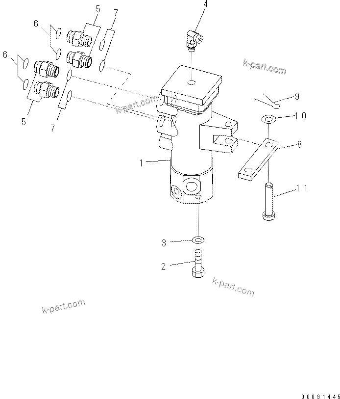 Komatsu parts book diagram for PC60-8 S/N DJA20001-up: SWIVEL JOINT
