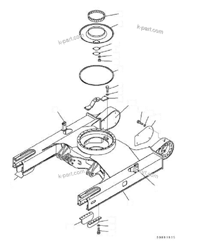 Komatsu parts book diagram for PC60-8 S/N DJA20001-up: TRACK FRAME (BLADE SPEC.)