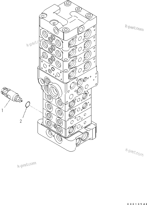 Komatsu parts book diagram for PC60-8 S/N DJA20001-up: MAIN VALVE (8-VALVE) (14/20) (ATTACHMENT AND WITH BLADE)