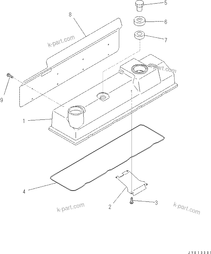 Komatsu parts book diagram for SAA4D95LE-5N-W S/N 517769-up: HEAD COVER