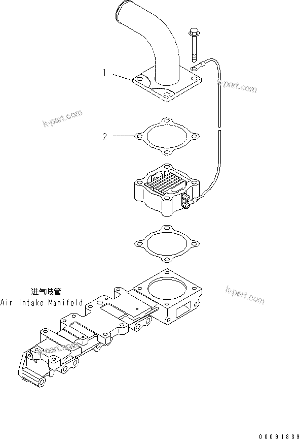 Komatsu parts book diagram for SAA4D95LE-5N-W S/N 517769-up: AIR INTAKE CONNECTOR