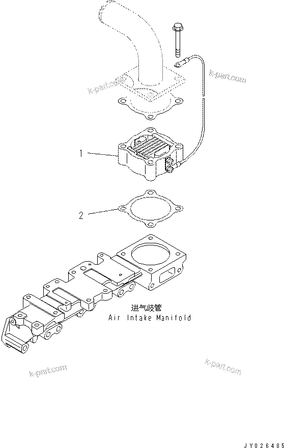 Komatsu parts book diagram for SAA4D95LE-5N-W S/N 517769-up: AIR INTAKE HEATER