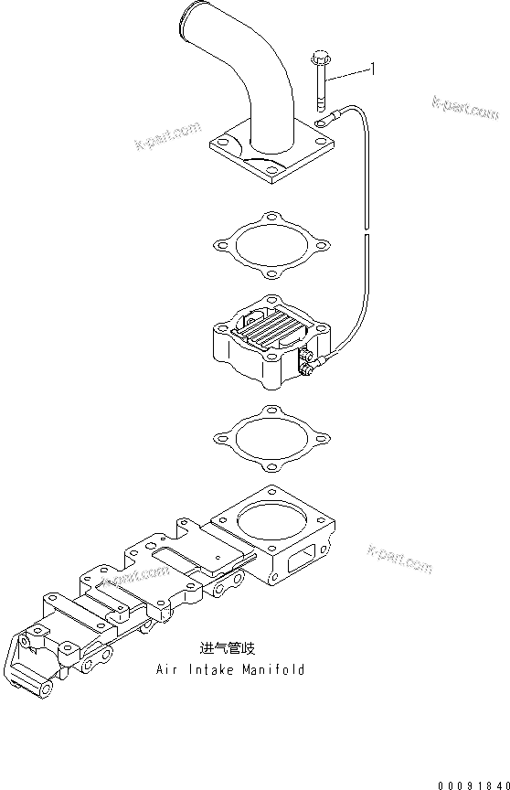 Komatsu parts book diagram for SAA4D95LE-5N-W S/N 517769-up: AIR INTAKE CONNECTOR MOUNTING