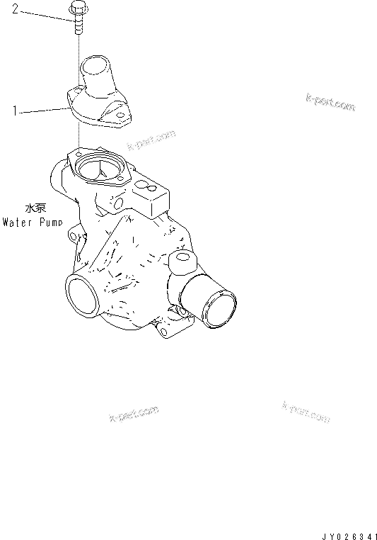 Komatsu parts book diagram for SAA4D95LE-5N-W S/N 517769-up: WATER OUTLET CONNECTOR