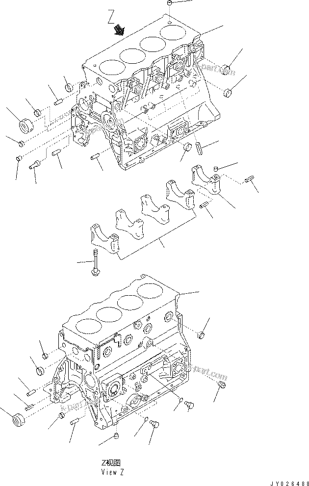 Komatsu parts book diagram for SAA4D95LE-5N-W S/N 517769-up: CYLINDER BLOCK