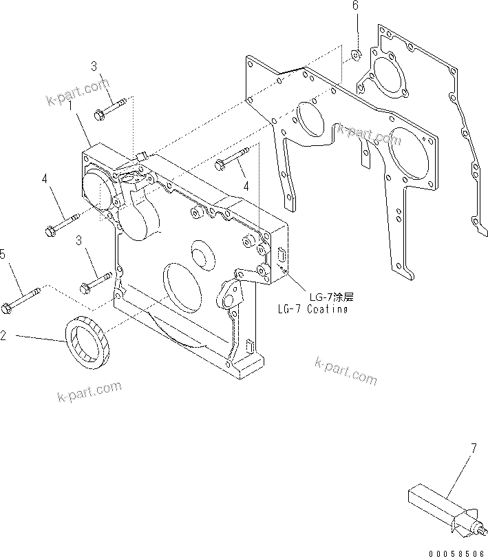 Komatsu parts book diagram for SAA4D95LE-5N-W S/N 517769-up: FRONT GEAR COVER