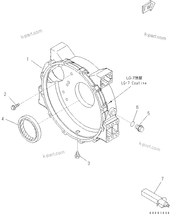 Komatsu parts book diagram for SAA4D95LE-5N-W S/N 517769-up: FLYWHEEL HOUSING