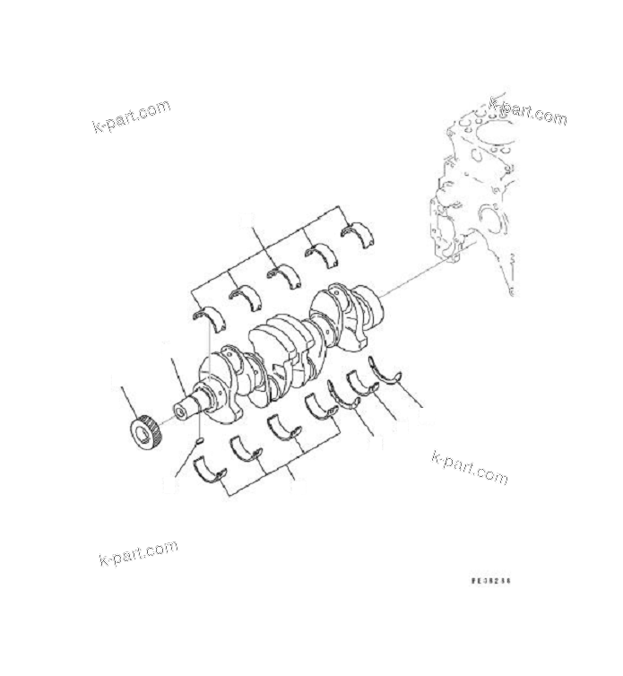 Komatsu parts book diagram for SAA4D95LE-5N-W S/N 517769-up: CRANKSHAFT