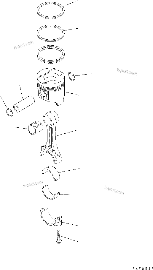 Komatsu parts book diagram for SAA4D95LE-5N-W S/N 517769-up: PISTON