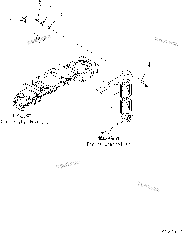 Komatsu parts book diagram for SAA4D95LE-5N-W S/N 517769-up: ENGINE CONTROLLER (BRACKET)