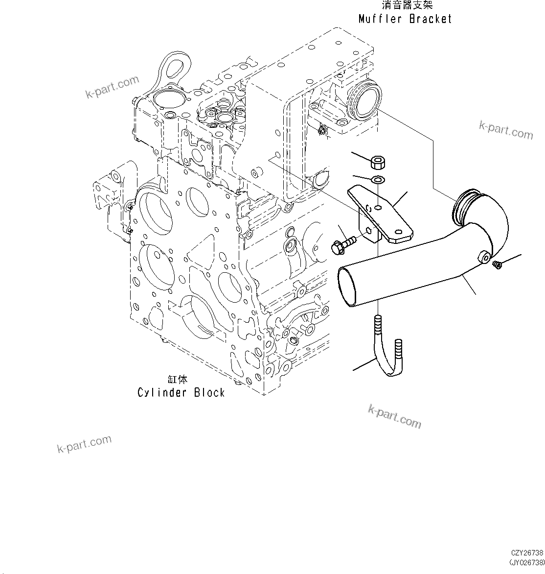 Komatsu parts book diagram for SAA6D107E-1L S/N 26580638-up: AIR INTAKE CONNECTOR