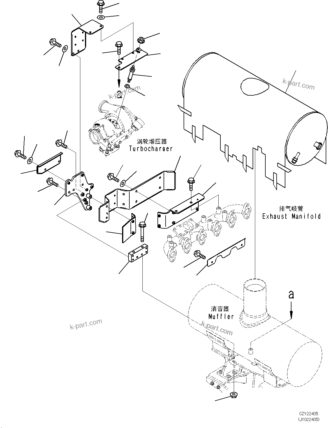 Komatsu parts book diagram for SAA6D107E-1L S/N 26580638-up: HEAT SHIELD (FOR 60AMP. ALTERNATOR, SANDY AND DUSTY TERRAIN ARRANGEMENT)