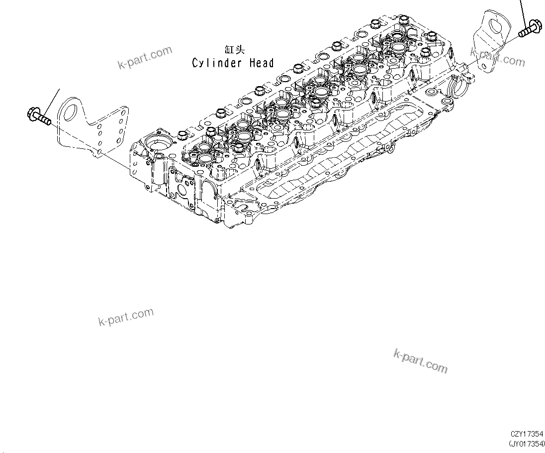 Komatsu parts book diagram for SAA6D107E-1L S/N 26580638-up: LIFTING BRACKET MOUNTING (TANDEM, MOUNTING BOLT)