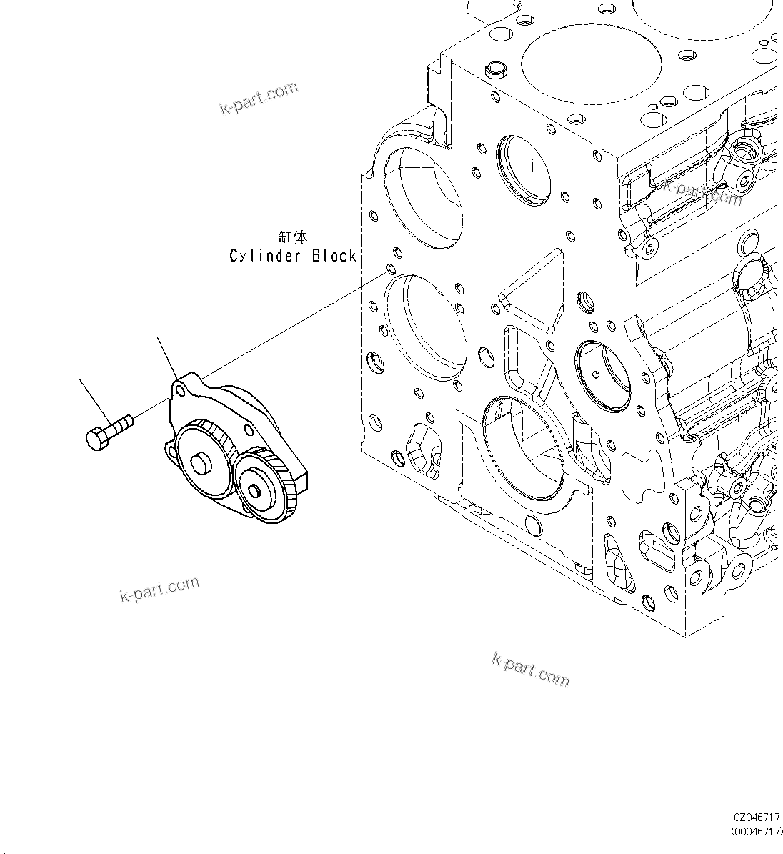 Komatsu parts book diagram for SAA6D107E-1L S/N 26580638-up: ENGINE OIL PUMP