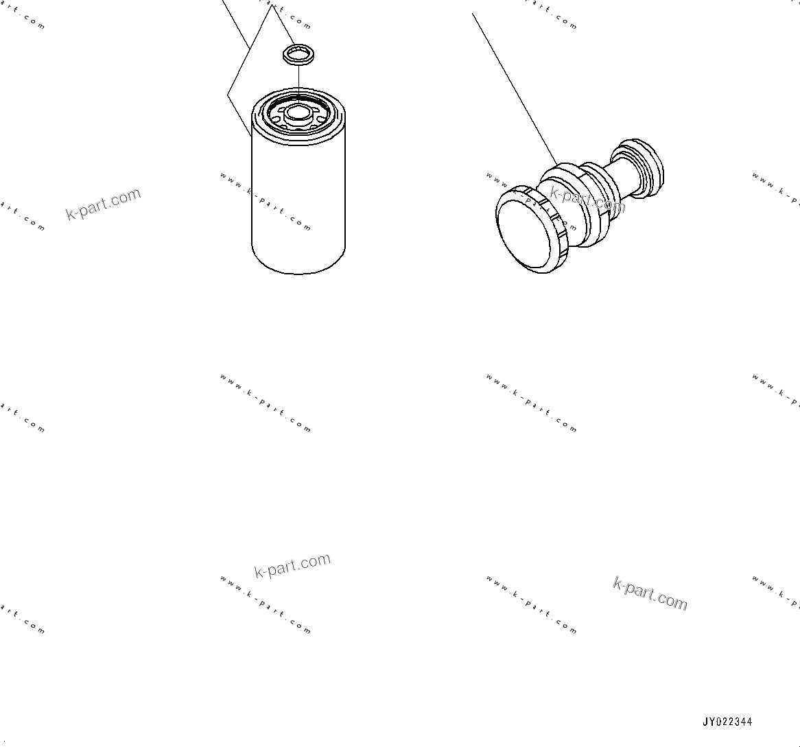 Komatsu parts book diagram for SAA6D107E-1L S/N 26580638-up: FUEL FILTER CARTRIDGE