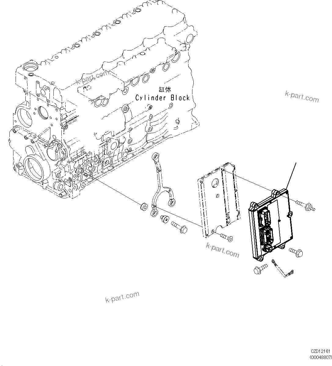 Komatsu parts book diagram for SAA6D107E-1L S/N 26580638-up: ENGINE CONTROLLER