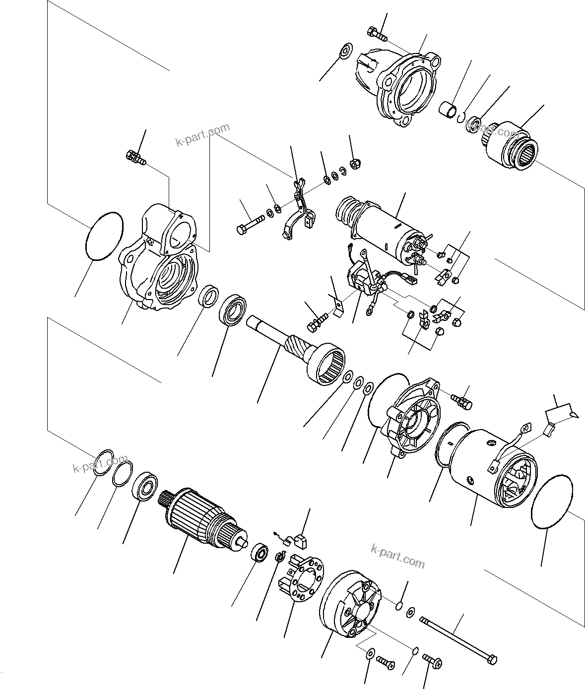 Komatsu parts book diagram for PC300-8M0 S/N J40001-UP: STARTING MOTOR (11 KW)(26871812-UP)