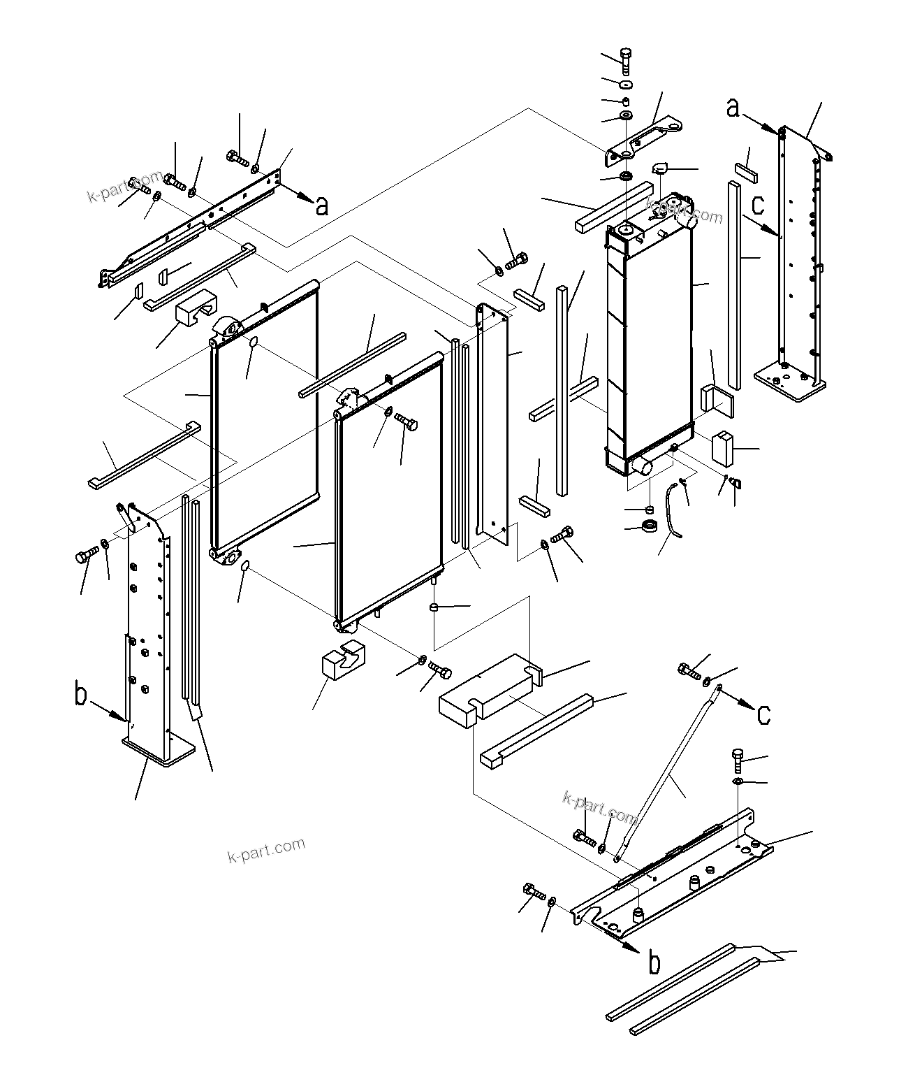 Komatsu parts book diagram for PC300-8M0 S/N J40001-UP: COOLING SYSTEM (WITH AUTO AIR CONDITIONER)(RADIATOR AND OIL COOLER)