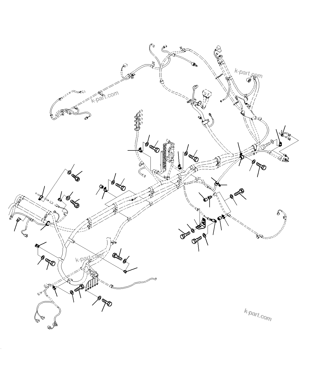 Komatsu parts book diagram for PC300-8M0 S/N J40001-UP: ELECTRIC WIRING HARNESS (WIRING HARNESS)(1/3)