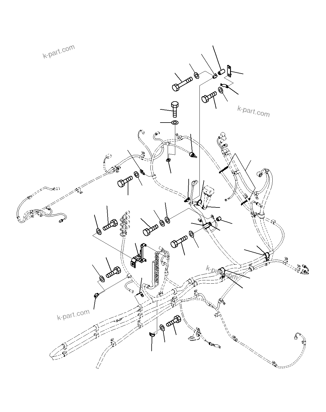 Komatsu parts book diagram for PC300-8M0 S/N J40001-UP: ELECTRIC WIRING HARNESS (WIRING HARNESS)(2/3)