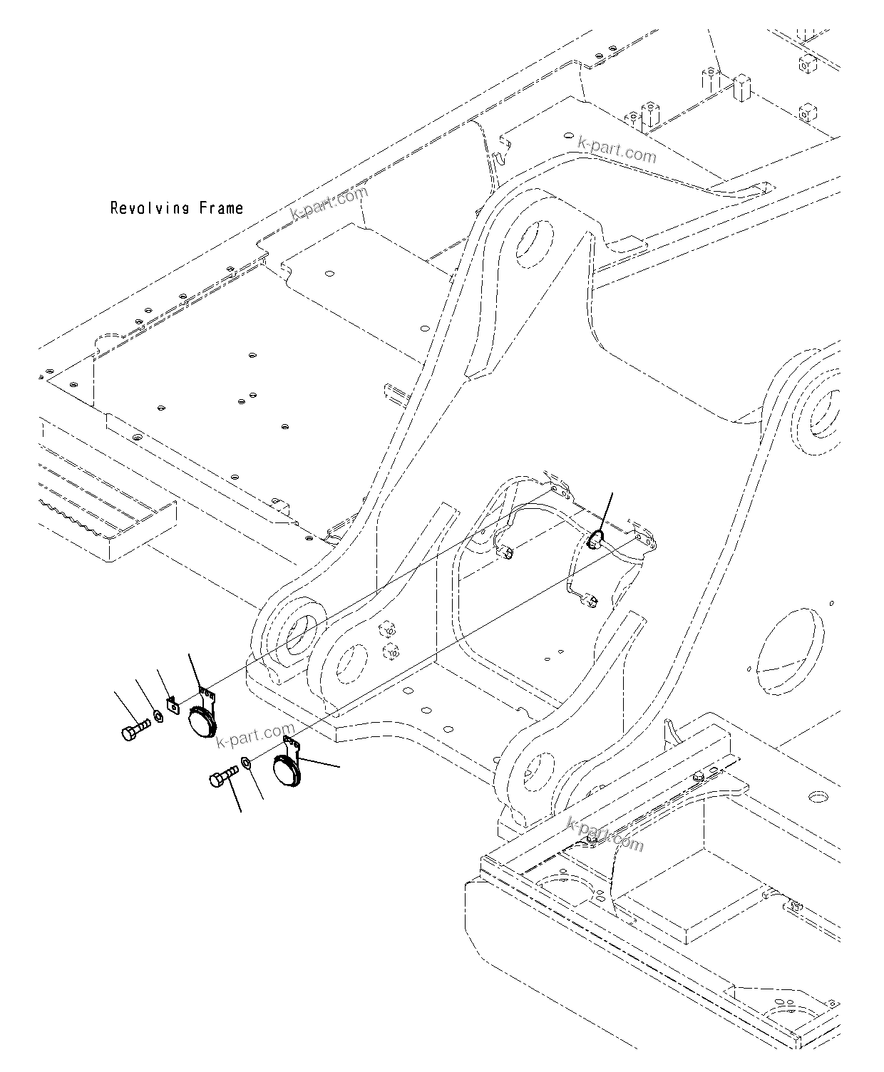 Komatsu parts book diagram for PC300-8M0 S/N J40001-UP: HORN