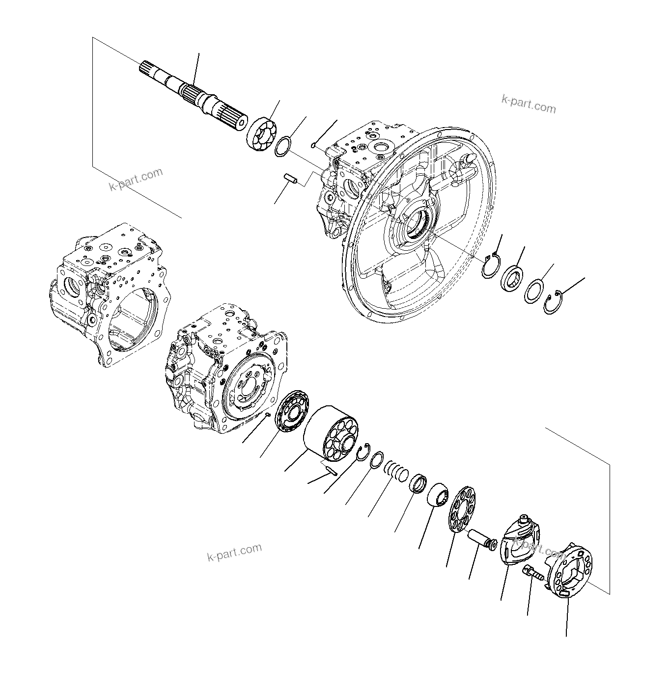 Komatsu parts book diagram for PC300-8M0 S/N J40001-UP: PISTON PUMP (INNER PARTS 3/12)